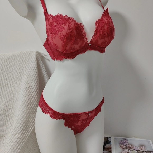 3pcs Set Shirohato embroidered push-up bra & thong & panties Japanese Brand - Picture 7 of 16